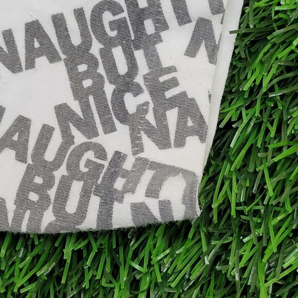 Vintage Funny Naughty But Nice AOP Shirt Large 21x26 White Gray - Picture 5 of 13